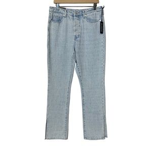 BlankNYC NWT The Lexington slim straight split leg light wash jeans 30